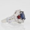 Sapphire Ruby Diamond Ring - right side