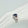Sapphire Ruby Diamond Ring - model side #2