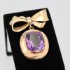 Vintage Amethyst Rose Gold Brooch