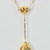 Citrine Double Drop Necklace in 18K Gold - detail