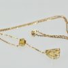 Citrine Double Drop Necklace in 18K Gold - angle