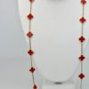 Van Cleef & Arpels Coral Alhambra Necklace -model draped