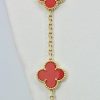 Van Cleef & Arpels Coral Alhambra Necklace - close up