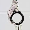 Cartier Diamond Panthere Earrings with Onyx and Emeralds 18K - close up