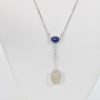 Sapphire Moonstone Diamond Drop Necklace 18K - model
