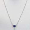 Sapphire Moonstone Diamond Drop Necklace 18K - model entire