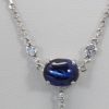 Sapphire Moonstone Diamond Drop Necklace 18K - sapphire