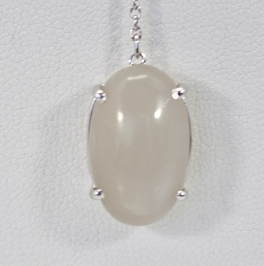 Sapphire Moonstone Diamond Drop Necklace 18K – moonstone detail