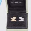 Van Cleef & Arpels White Diamond Yellow Sapphire Butterfly Earrings - in box