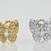 Van Cleef & Arpels White Diamond Yellow Sapphire Butterfly Earrings - close up