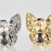 Van Cleef & Arpels White Diamond Yellow Sapphire Butterfly Earrings - set back