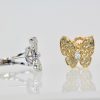 Van Cleef & Arpels White Diamond Yellow Sapphire Butterfly Earrings - side and front
