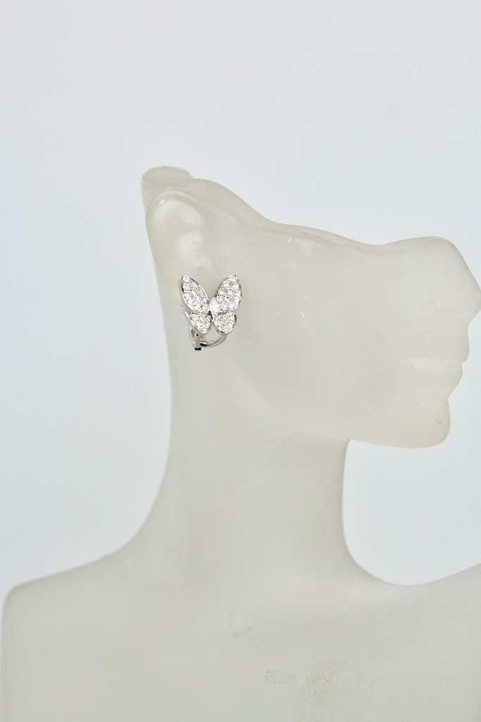 Van Cleef & Arpels White Diamond Yellow Sapphire Butterfly Earrings – white diamond model