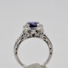 Burma Sapphire Ring with Diamond Surround 18k - bottom
