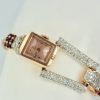 retro 14 Karat Ruby Diamond Watch Ciny Watch Co. Le Noirmont - close up detail