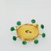 Renaissance Brooch with Emerald accents in 18K Yellow Gold - back