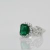 Emerald Diamond Ring 18K - angle
