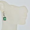 Emerald Diamond Earrings 18K - on model