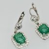 Emerald Diamond Earrings 18K - detail