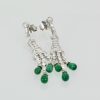Deco Diamond Emerald Drop Earrings - up angle