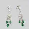Deco Diamond Emerald Drop Earrings - set61