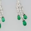 Deco Diamond Emerald Drop Earrings - close up
