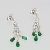 Deco Diamond Emerald Drop Earrings - set 2