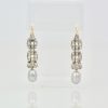 Deco Diamond Pearl Drop Earrings Platinum - detail