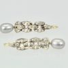 Deco Diamond Pearl Drop Earrings Platinum - horizontal 2