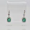 Emerald Diamond Earrings 18K - on stand