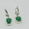 Emerald Diamond Earrings 18K