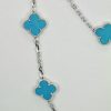 Van Cleef & Arpels Turquoise 20 motif Alhambra Necklace white Gold - partial