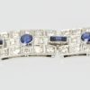 Deco Platinum Sapphire Diamond Bracelet Watch - band