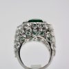 Oval Emerald 12.25 Carat Diamond Ring - top detail