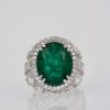 Oval Emerald 12.25 Carat Diamond Ring - detail