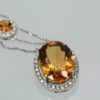 Maderia Mixed Cut Citrine Necklace 20 Plus Carat Diamond Surround