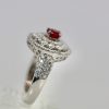 2 Carat Diamond Target Ring Ruby Center - right side