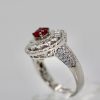 2 Carat Diamond Target Ring Ruby Center - left side side