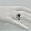 2 Carat Diamond Target Ring Ruby Center - model close