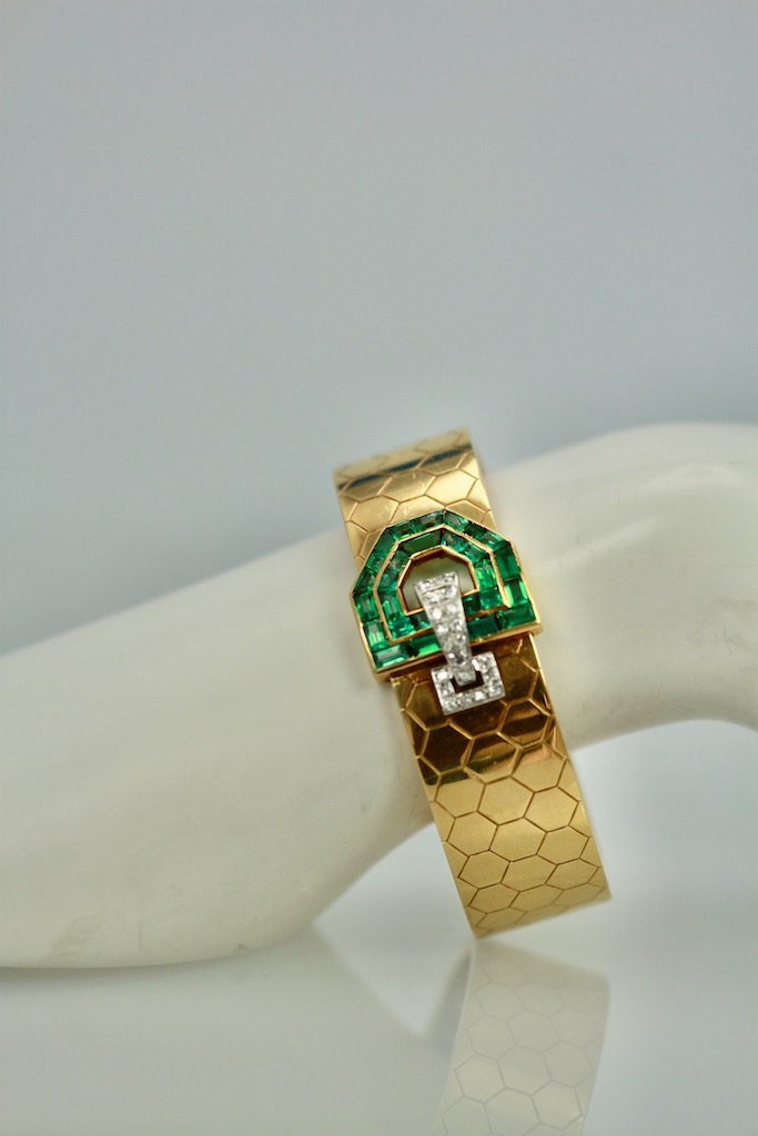 Emerald Diamond  Honeycomb Bracelet – model 2