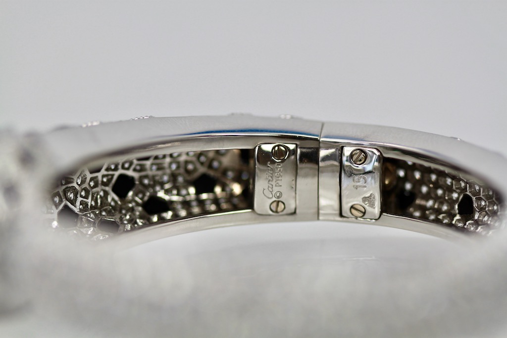 Cartier “Platinum” Diamond Panthere Bracelet – inside engraving
