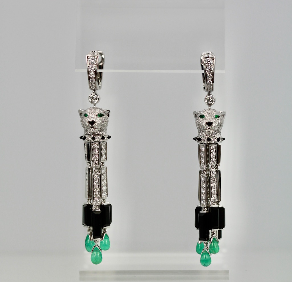Cartier Diamond Panthere Tassel Earrings – set