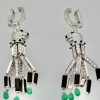 Cartier Diamond Panthere Tassel Earrings - up view