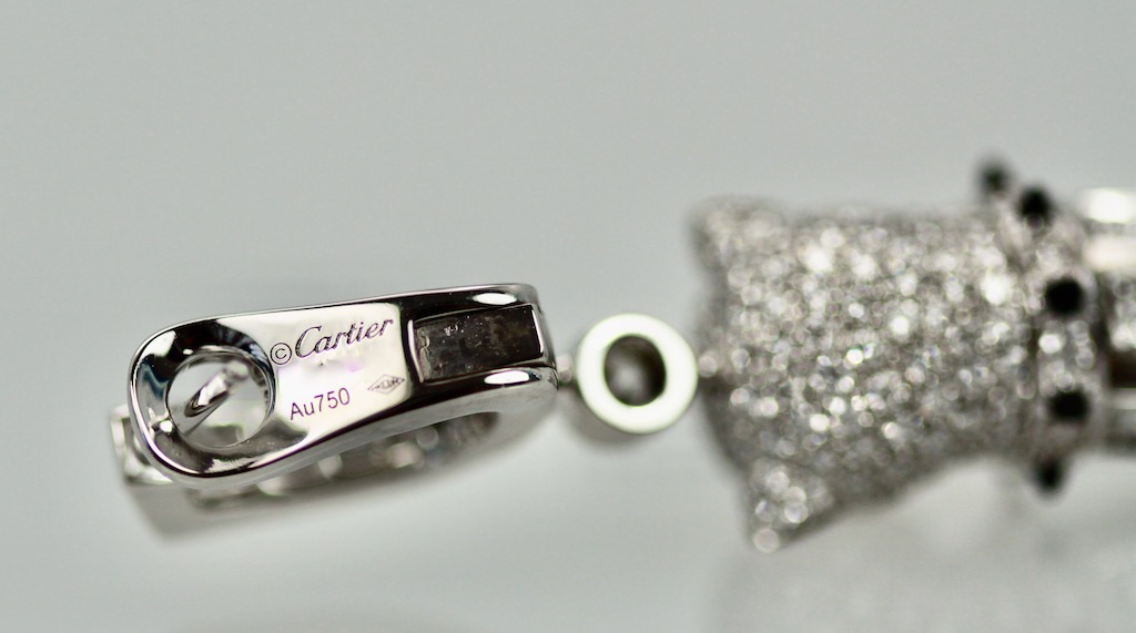 Cartier Diamond Panthere Tassel Earrings – engraving