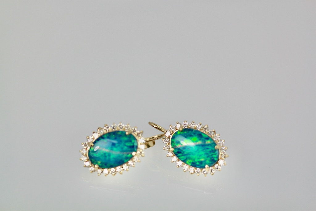 Black Opal Diamond Earrings – set 2