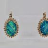 Black Opal Diamond Earrings - on stand