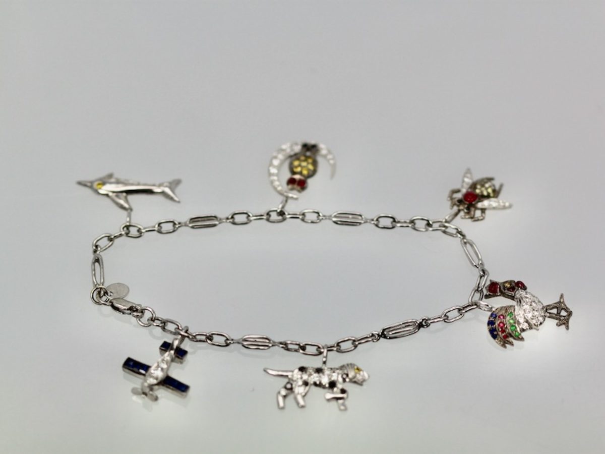 Art deco deals charm bracelet