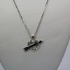 Heart and Arrow Pendant on White Gold Chain - model