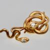 Snake Serpent Cufflinks 14K Yellow Gold - single 2