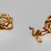 Snake Serpent Cufflinks 14K Yellow Gold 2